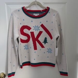 cupcakes & cashmere Red and White Ski Sweater - Size Large - New